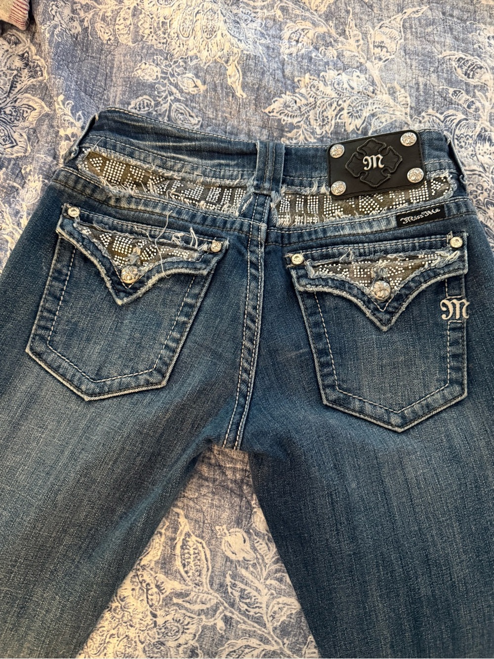 Miss Me Blue Embellished Boot Cut Jeans